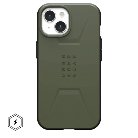 Чохол UAG Civilian Case with MagSafe for iPhone 15 Plus - Olive Drab (114306117272)