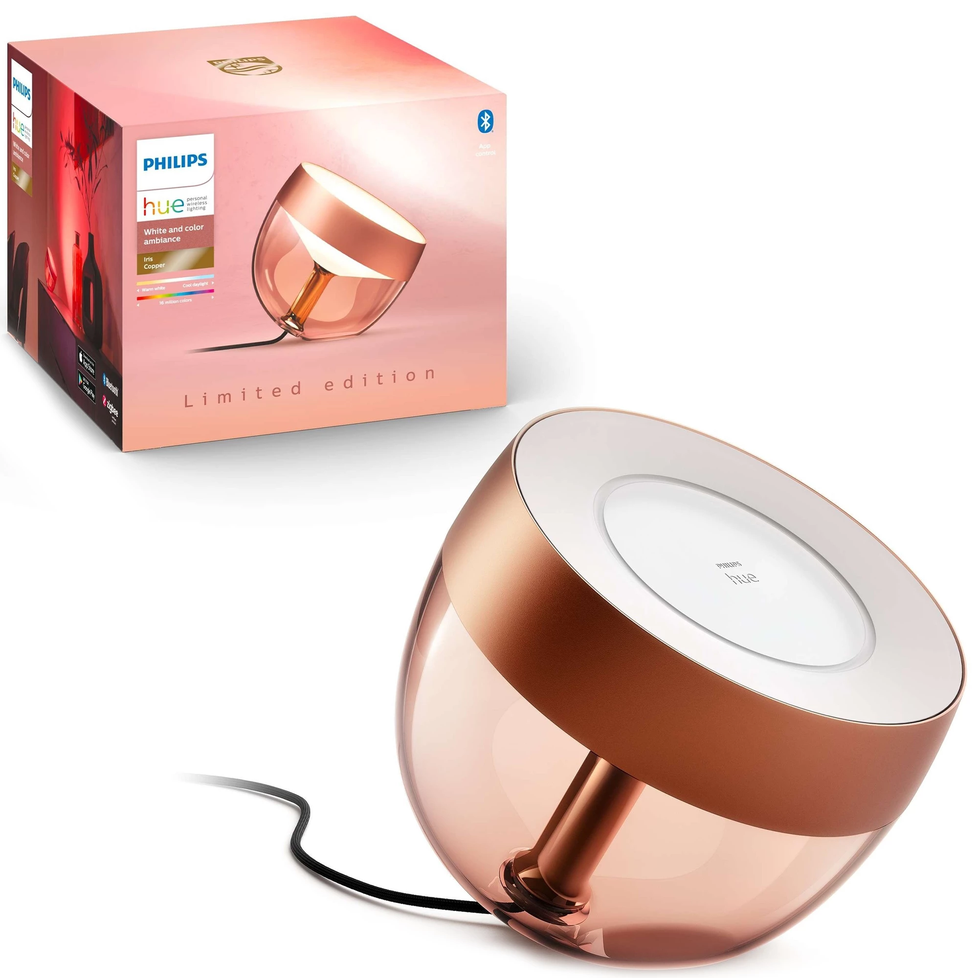 Розумна настільна лампа Philips Hue Iris 2000K-6500K Color Bluetooth - Copper (929002376801)