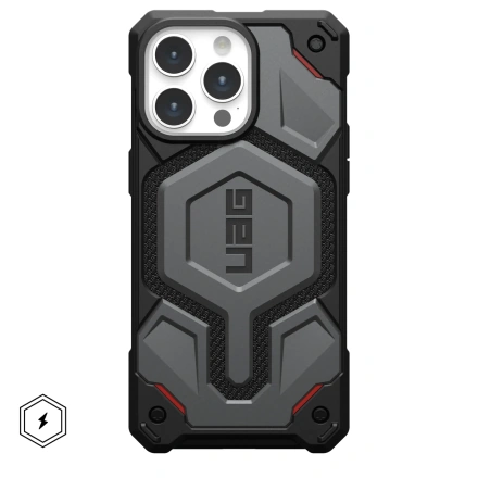 Чохол UAG Monarch Pro Kevlar Case with MagSafe for iPhone 15 Pro Max - Kevlar Silver (114222113933)