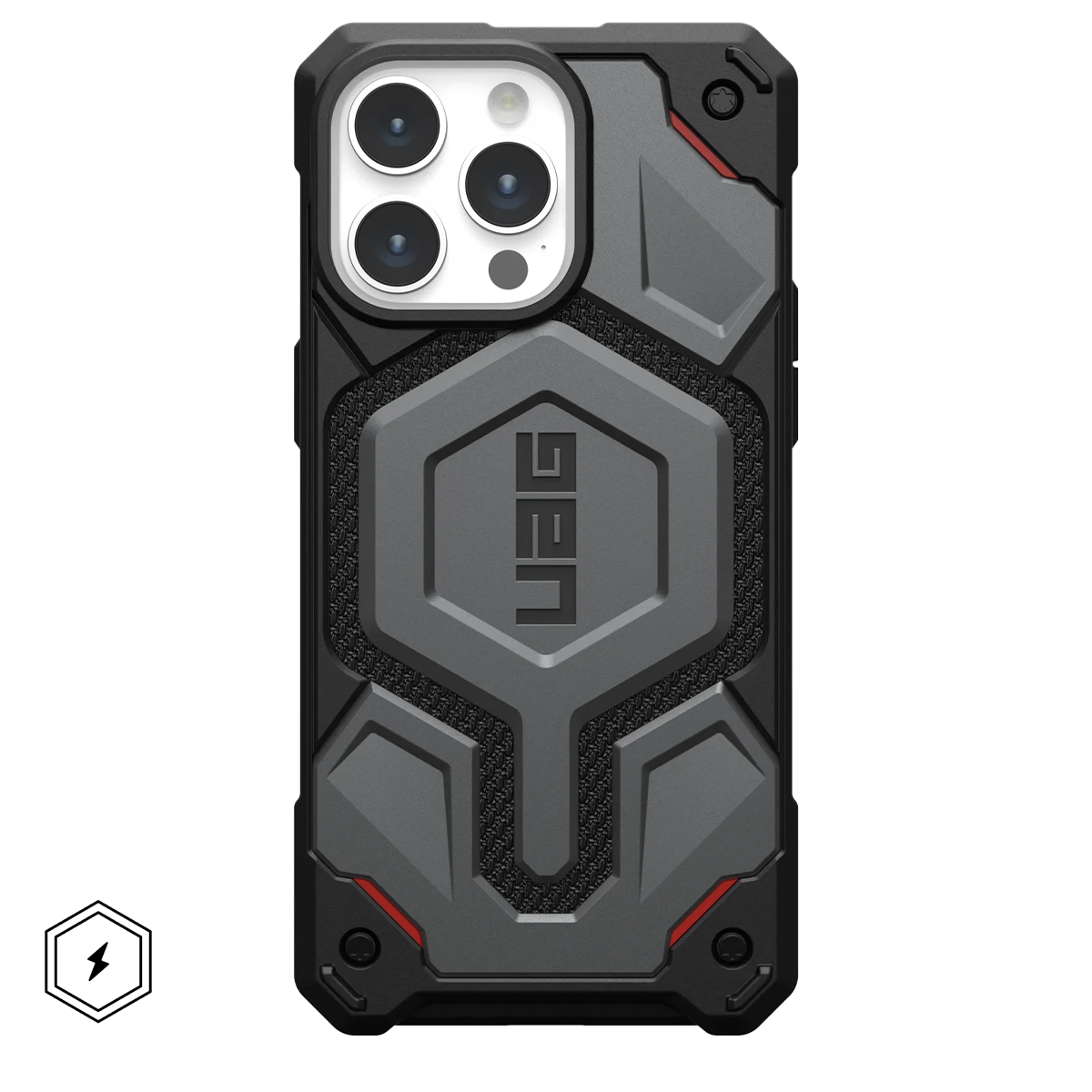 Чохол UAG Monarch Pro Kevlar Case with MagSafe for iPhone 15 Pro - Kevlar Silver (114221113933)
