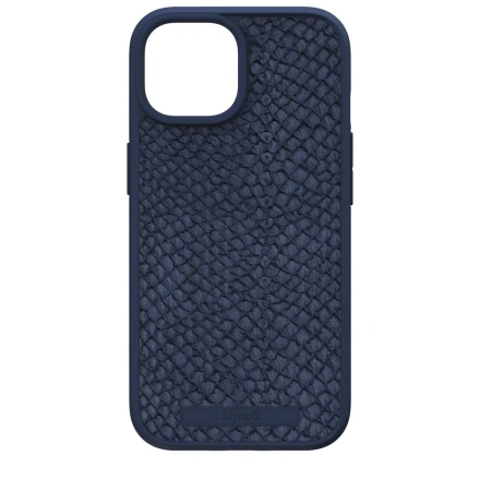 Чехол Njord Salmon Leather MagSafe Case for iPhone 15 - Petrol Blue (NA51SL01)
