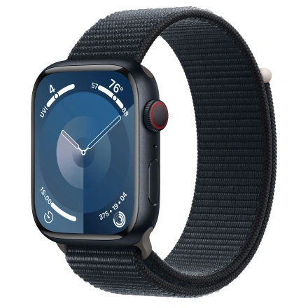 Apple Watch Series 9 GPS + Cellular 45mm Midnight Aluminum Case with Midnight Sport Loop (MRMF3)