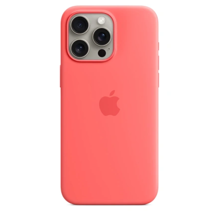 Чехол Apple iPhone 15 Pro Max Silicone Case with MagSafe - Guava (MT1V3)