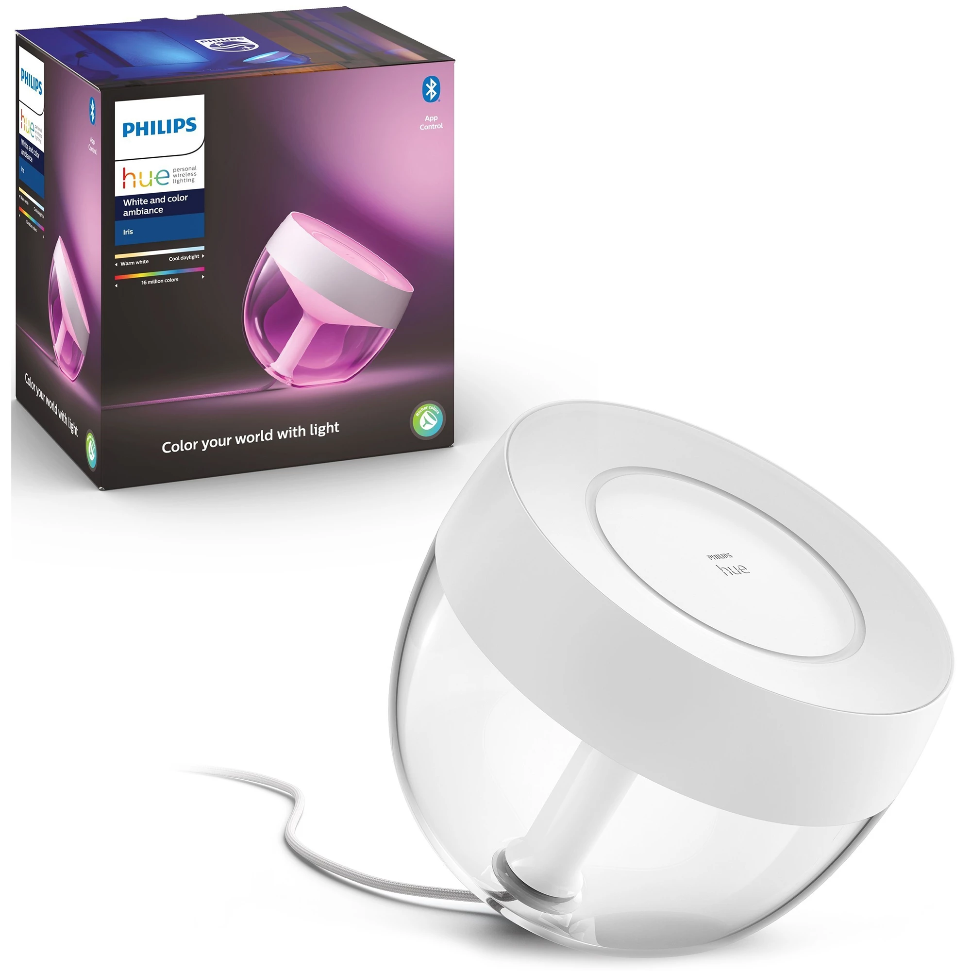 Розумна настільна лампа Philips Hue Iris 2000K-6500K Color Bluetooth - White (929002376101)