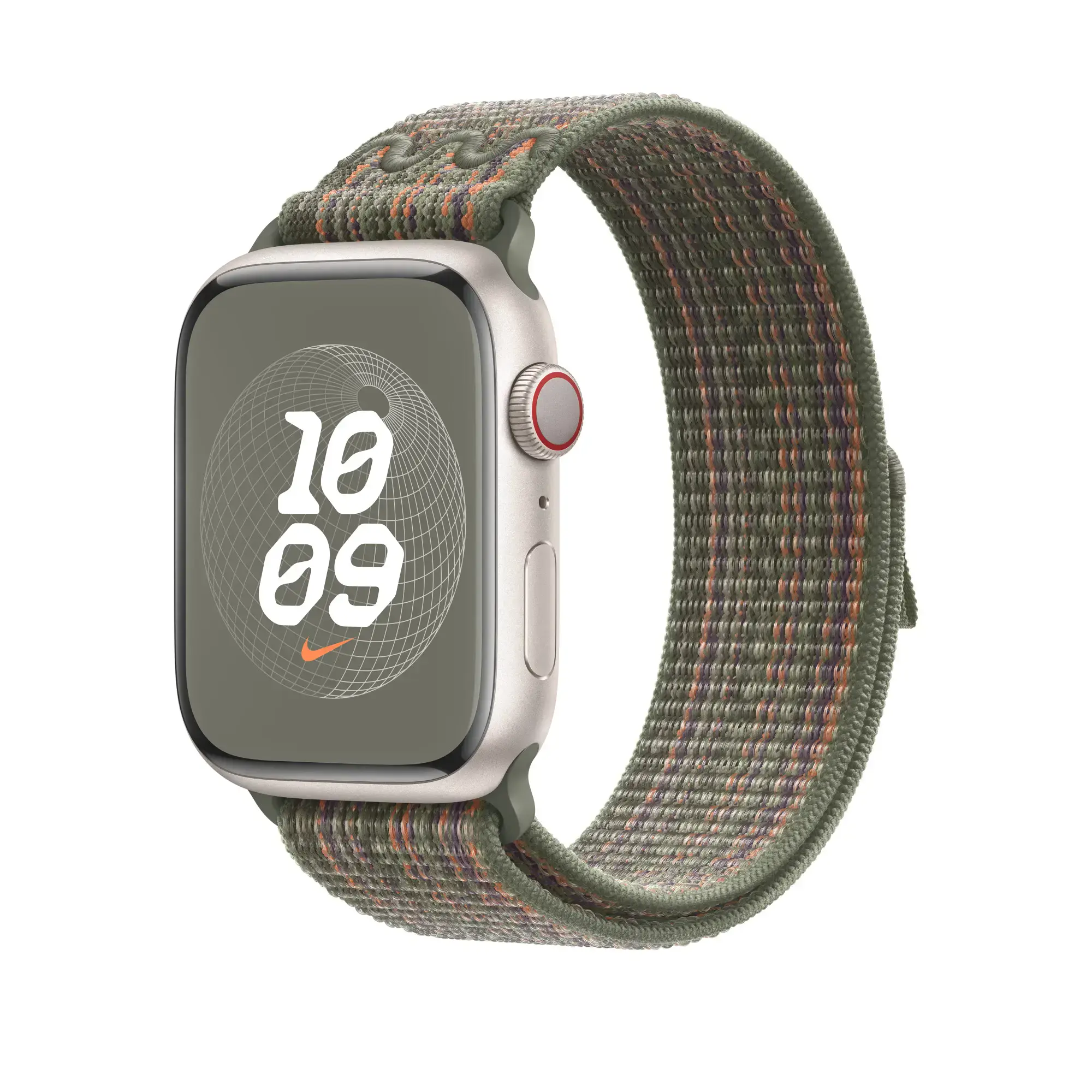 Ремешок Apple Sequoia/Orange Nike Sport Loop для Apple Watch 42/44/45/49mm (MTL63)