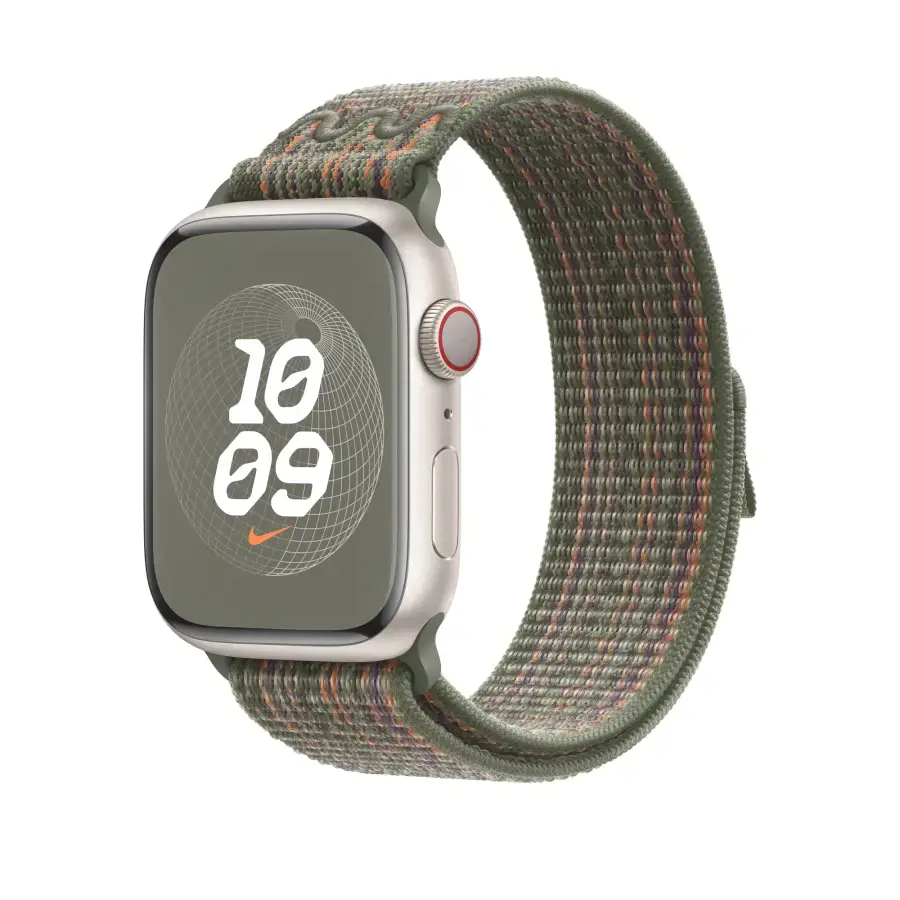 Ремінець Apple Sequoia/Orange Nike Sport Loop для Apple Watch 42/44/45/49mm (MTL63)
