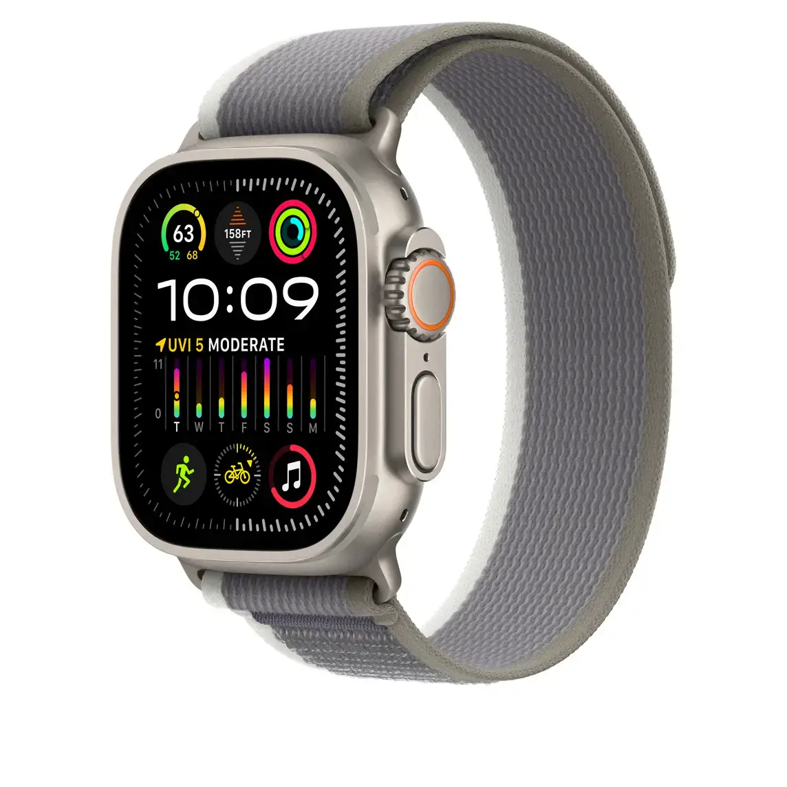 Ремешок Apple Trail Loop Band S/M для Apple Watch 49mm - Green/Gray (MT5Y3)