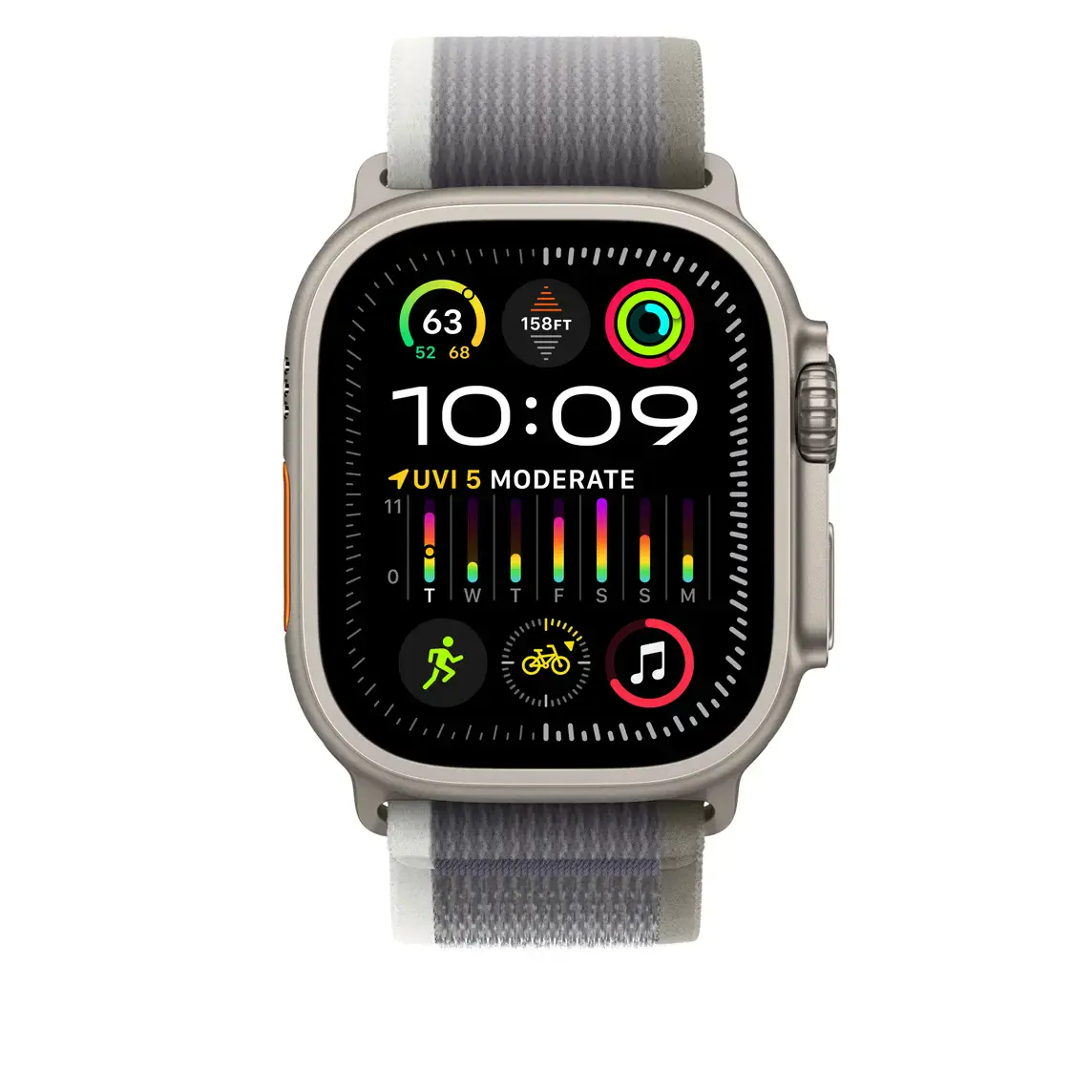 Ремешок Apple Trail Loop Band S/M для Apple Watch 49mm - Green/Gray (MT5Y3)