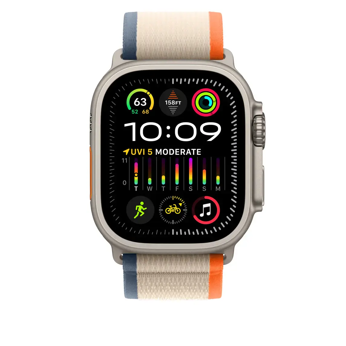 Ремінець Apple Trail Loop Band S/M для Apple Watch 49mm - Orange/Beige (MT5W3)