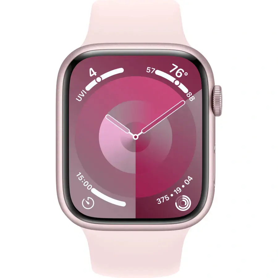 Apple Watch Series 9 GPS 41mm Pink Aluminum Case with Light Pink Sport Band - S/M (MR933)