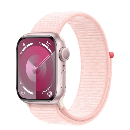 Apple Watch Series 9 GPS 41mm Pink Aluminum Case with Light Pink Sport Loop (MR953)