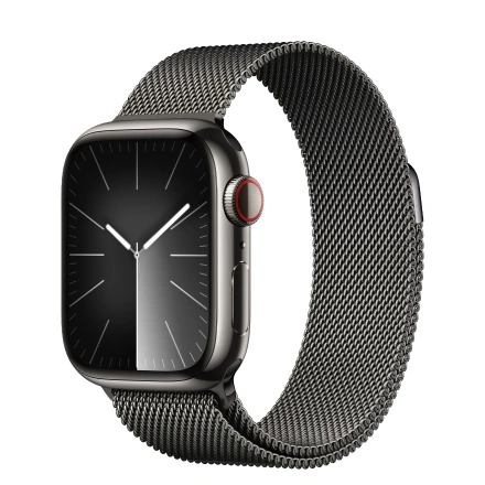 Apple Watch Series 9 GPS + Cellular 41mm Graphite Stainless Steel Case with Graphite Milanese Loop (MRJA3)