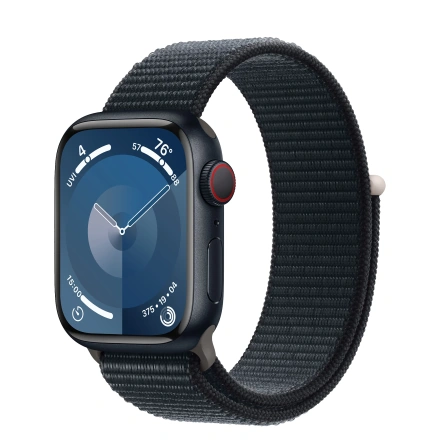 Apple Watch Series 9 GPS + Cellular 41mm Midnight Aluminum Case with Midnight Sport Loop (MRHU3)