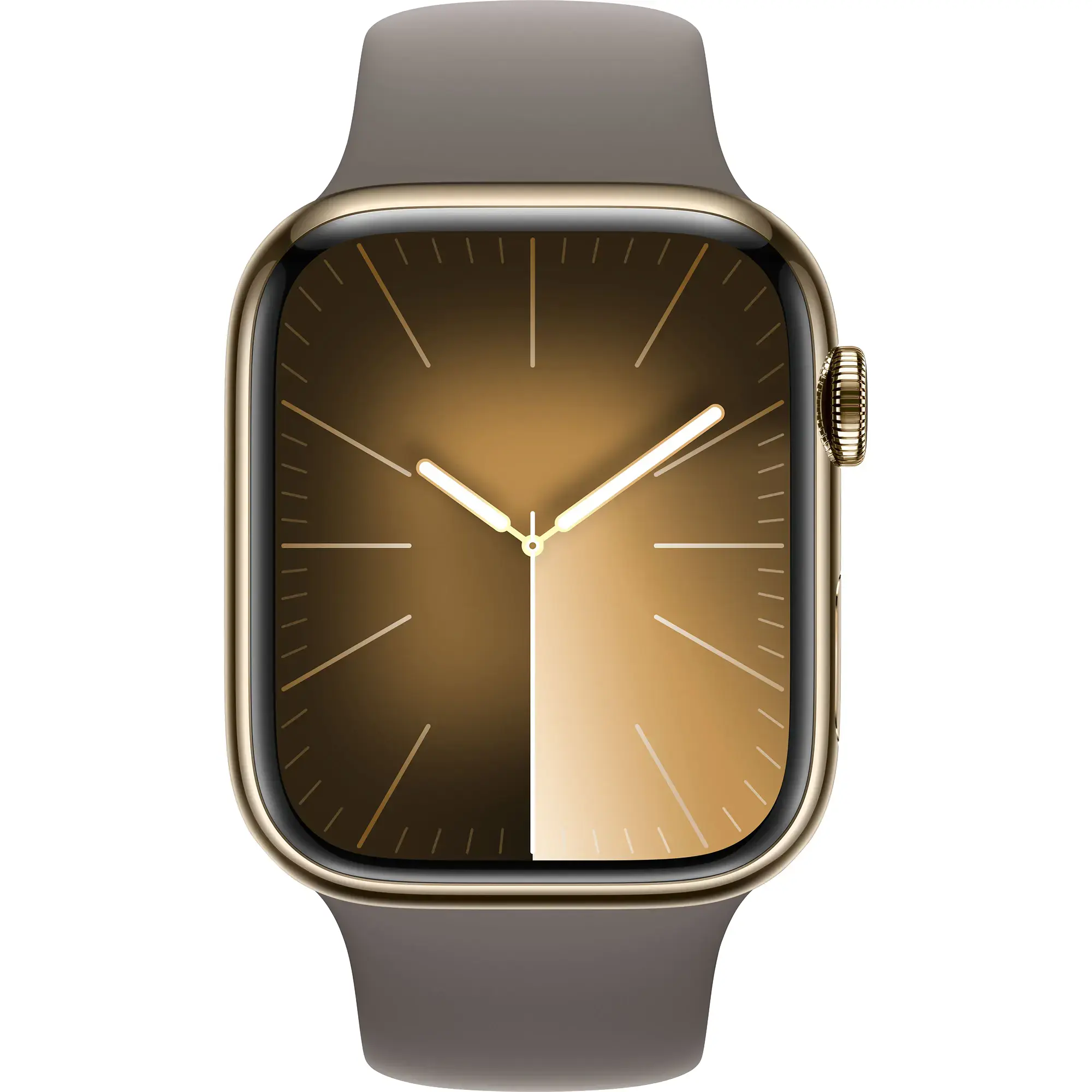 Apple Watch Series 9 GPS + Cellular 45mm Gold Stainless Steel Case with Clay Sport Band - S/M (MRMR3)