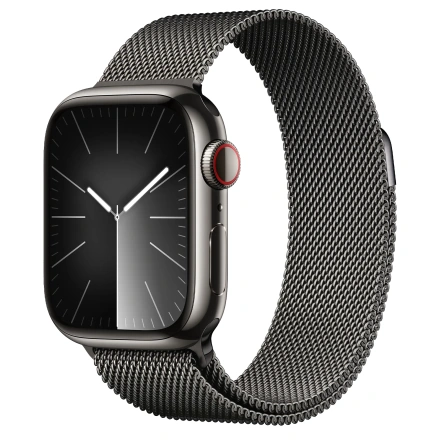 Apple Watch Series 9 GPS + Cellular 45mm Graphite Stainless Steel Case with Graphite Milanese Loop (MRMX3)