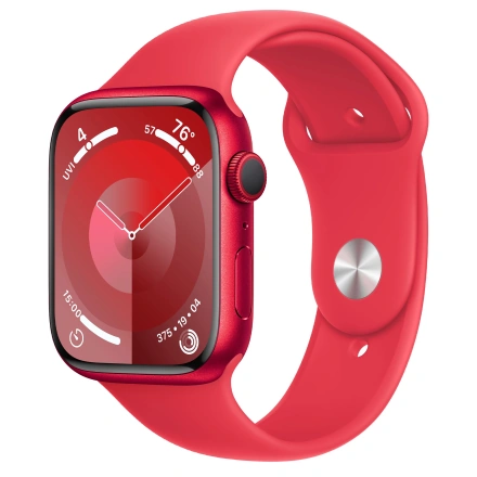 Apple Watch Series 9 GPS + Cellular 45mm (PRODUCT)RED Aluminum Case with (PRODUCT)RED Sport Band - S/M (MRYE3)