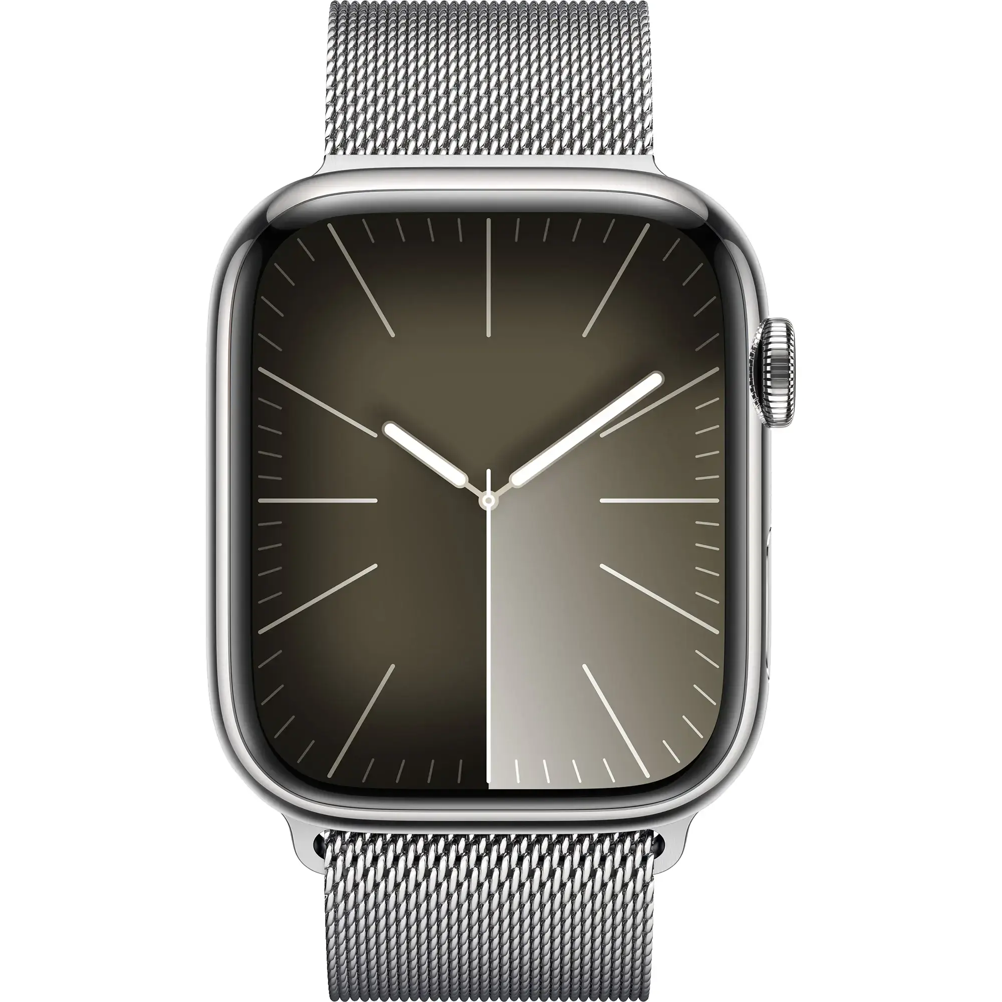 Apple Watch Series 9 GPS + Cellular 45mm Silver Stainless Steel Case with Silver Milanese Loop (MRMQ3)