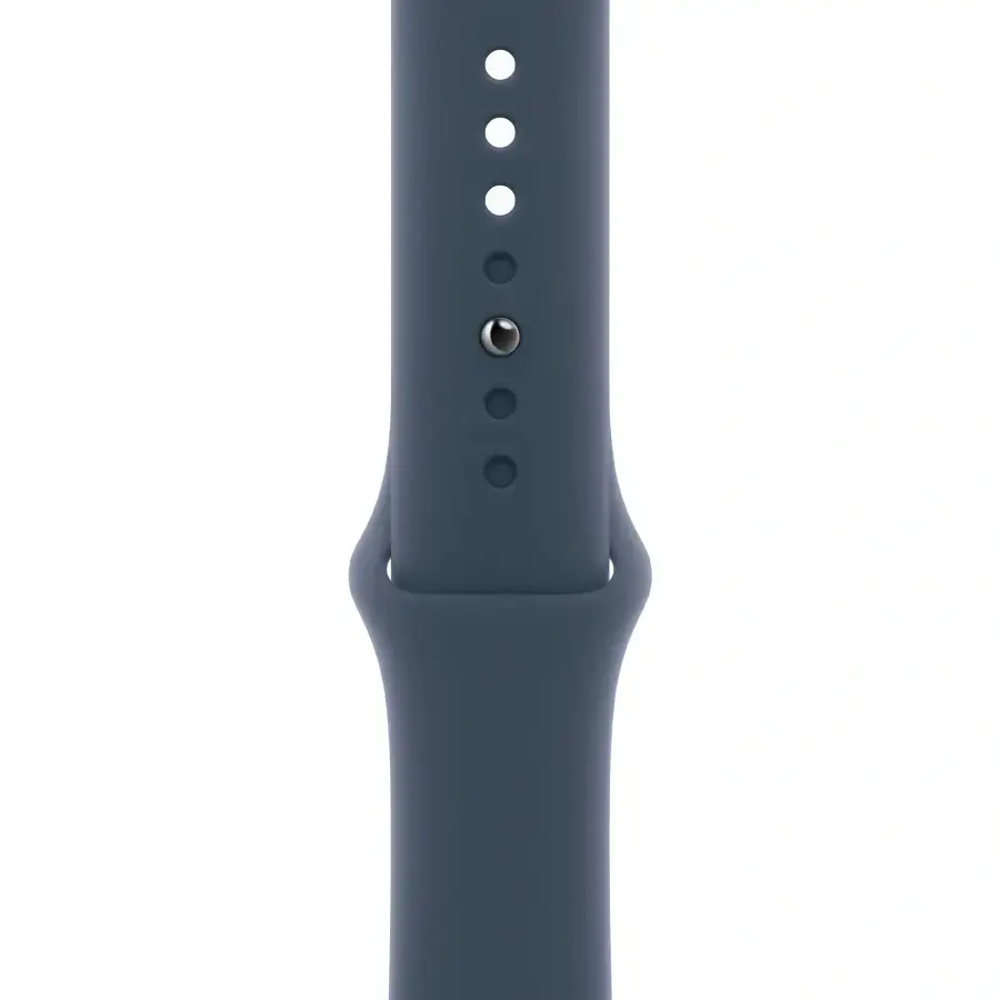 Apple Watch Series 9 GPS + Cellular 45mm Silver Stainless Steel Case with Storm Blue Sport Band - M/L (MRMP3)