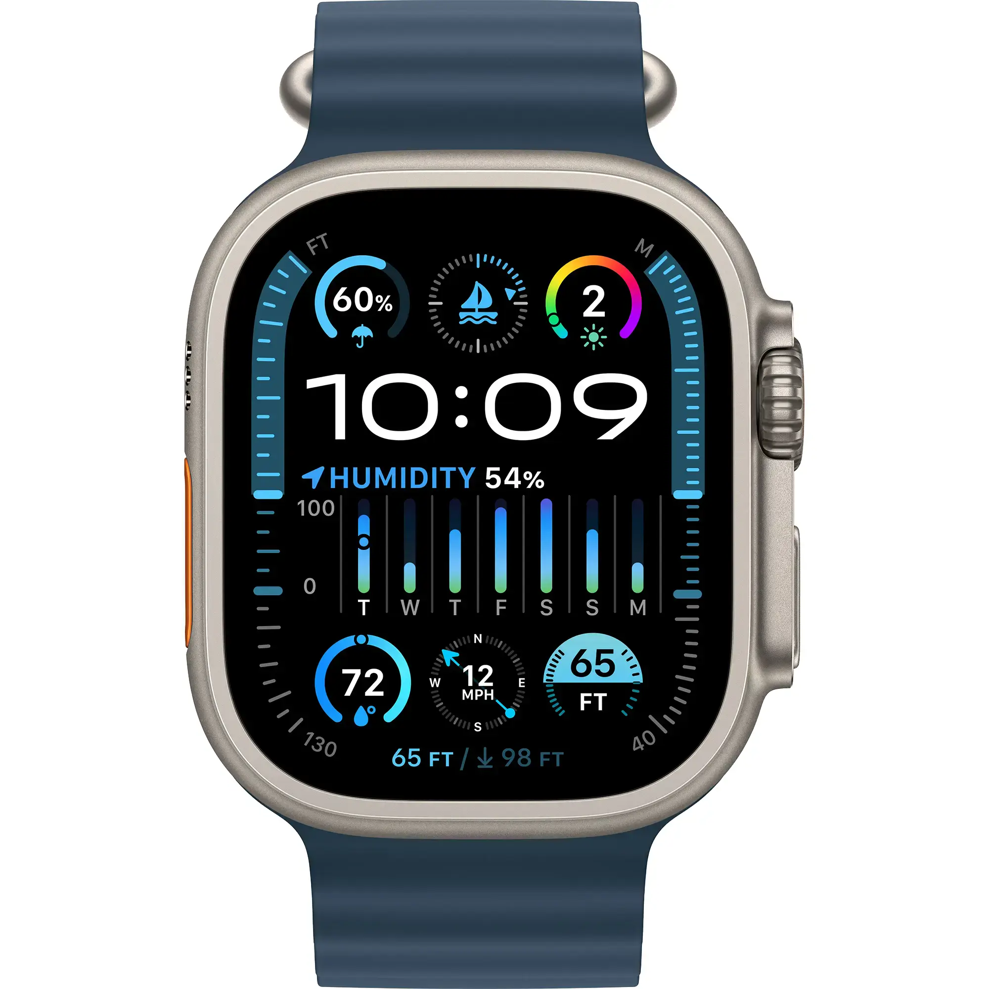 Apple Watch Ultra 2 GPS + Cellular 49mm Titanium Case with Blue Ocean Band (MREG3)