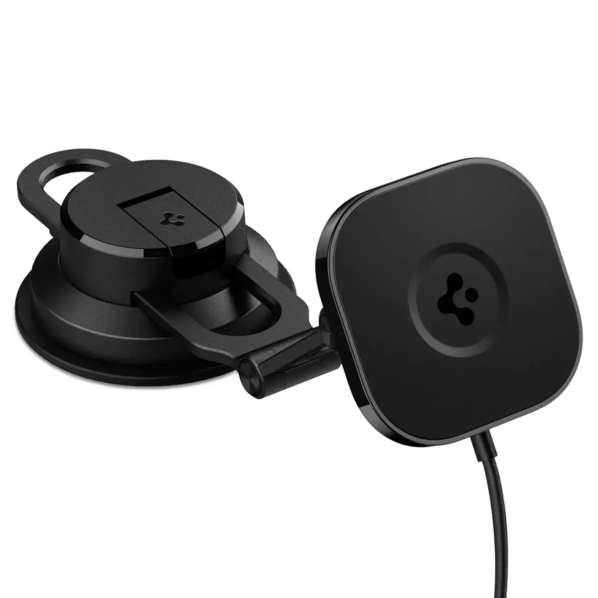 Автотримач з функцією бездротової зарядки 10W Spigen OneTap Pro 3 Black Dash Magnetic Car Mount (ACP04629)