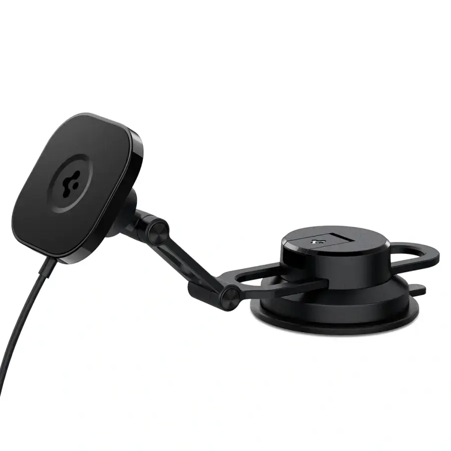 Автодержатель с функцией беспроводной зарядки 10W Spigen OneTap Pro 3 Black Dash Magnetic Car Mount (ACP04629)