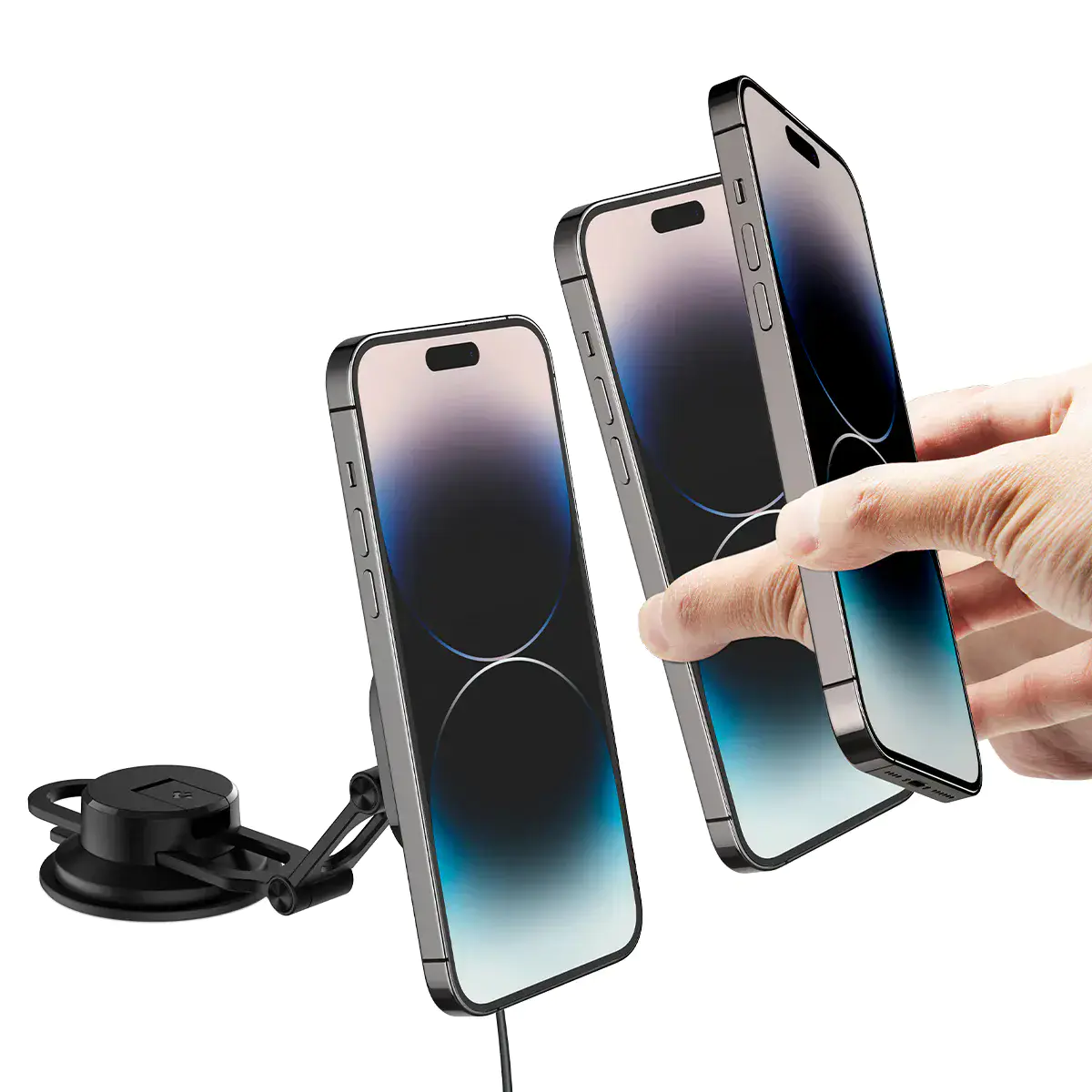 Автотримач з функцією бездротової зарядки 10W Spigen OneTap Pro 3 Black Dash Magnetic Car Mount (ACP04629)