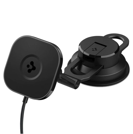 Автодержатель с функцией беспроводной зарядки 10W Spigen OneTap Pro 3 Black Dash Magnetic Car Mount (ACP04629)