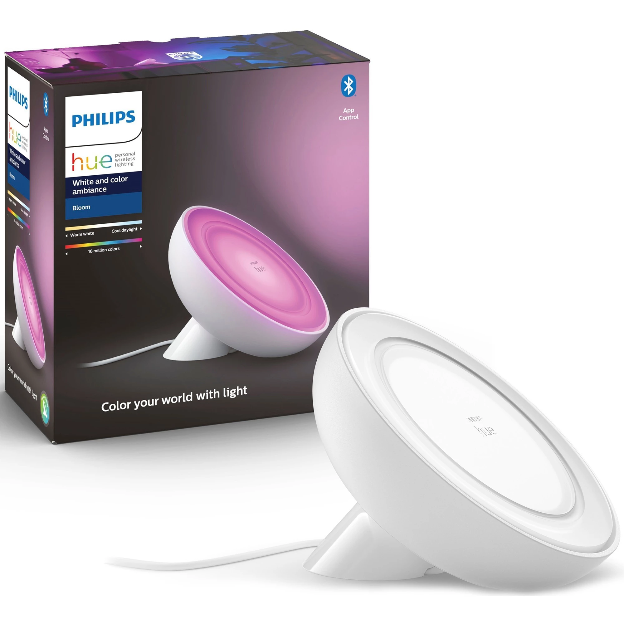 Умная настольная лампа Philips Hue Bloom 2000K-6500K Color Bluetooth - White (929002375901)