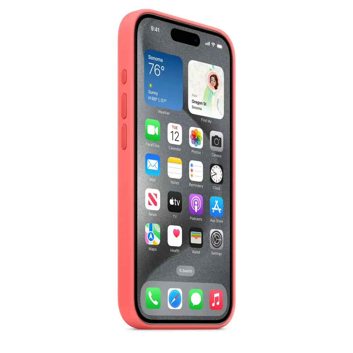 Чехол Apple iPhone 15 Pro Silicone Case with MagSafe Lux Copy - Guava
