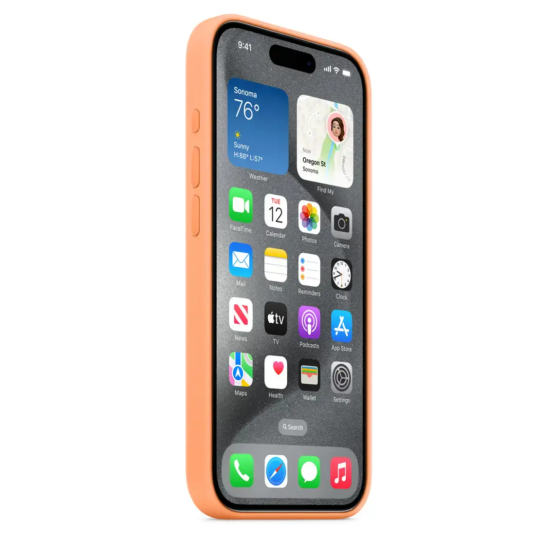 Чохол Apple iPhone 15 Pro Silicone Case with MagSafe Lux Copy - Orange Sorbet