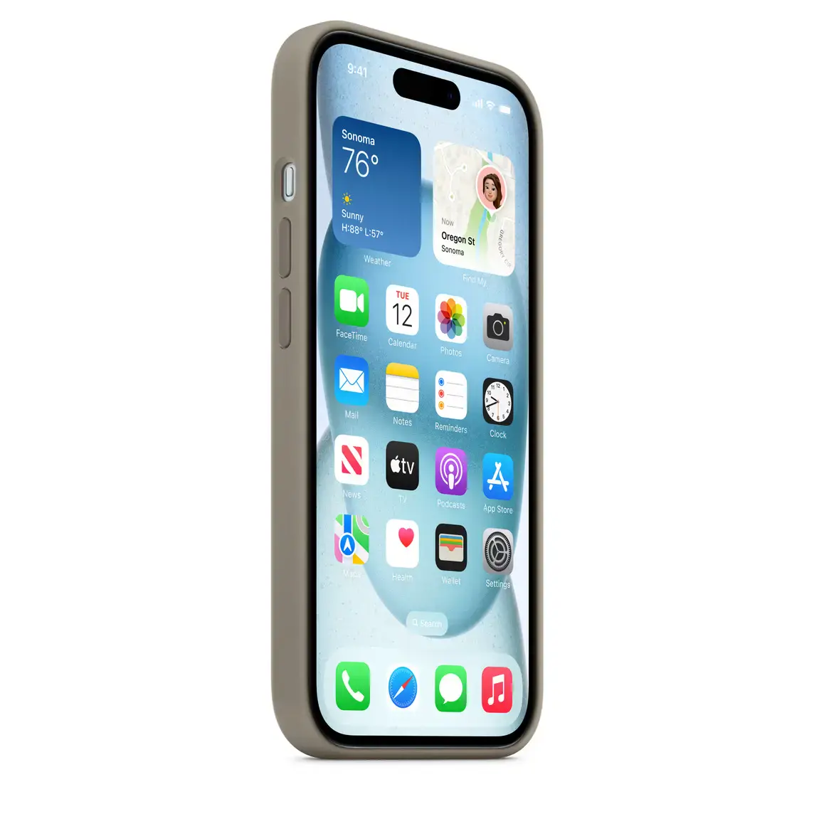 Чехол Apple iPhone 15 Silicone Case with MagSafe Lux Copy - Clay
