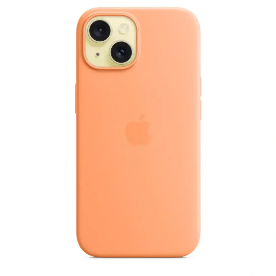 Чохол Apple iPhone 15 Silicone Case with MagSafe Lux Copy - Orange Sorbet