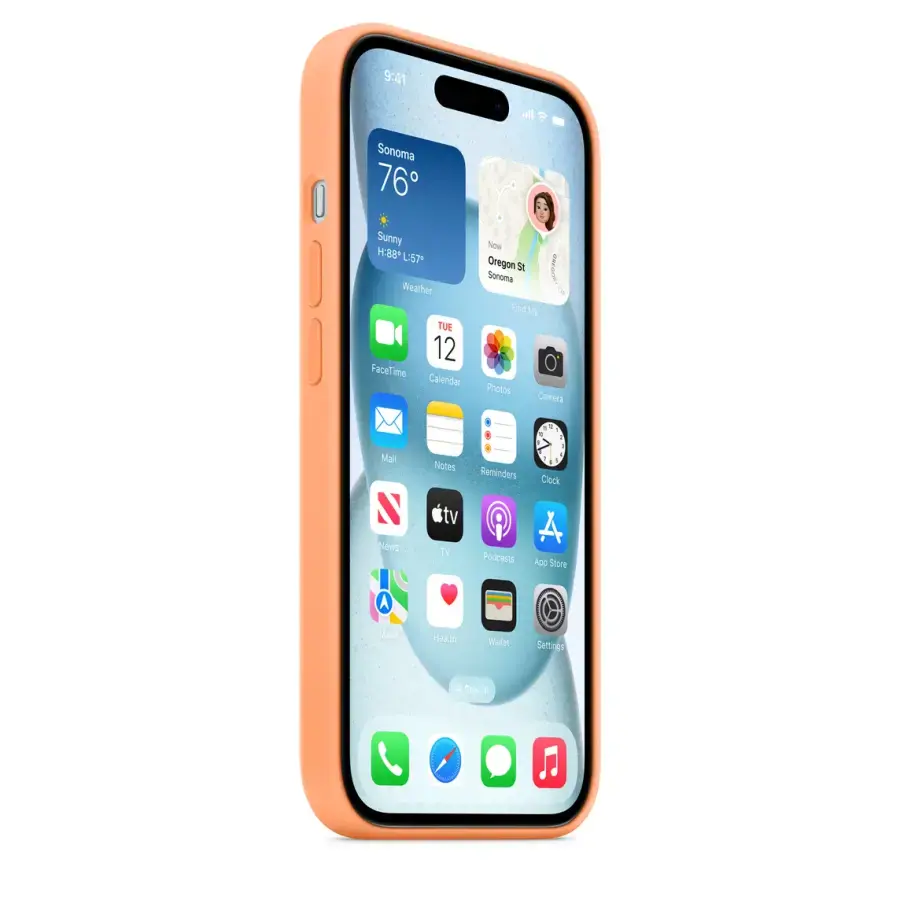 Чохол Apple iPhone 15 Silicone Case with MagSafe Lux Copy - Orange Sorbet