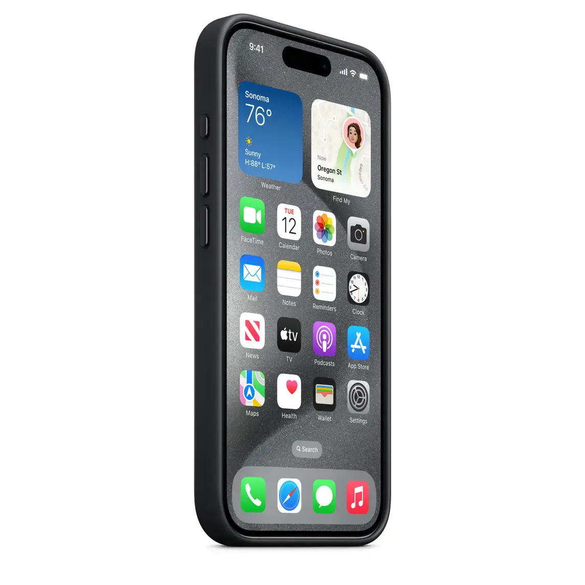 Чохол Apple iPhone 15 Pro FineWoven Case with MagSafe - Black (MT4H3)