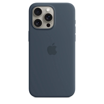 Чехол Apple iPhone 15 Pro Max Silicone Case with MagSafe - Storm Blue (MT1P3)