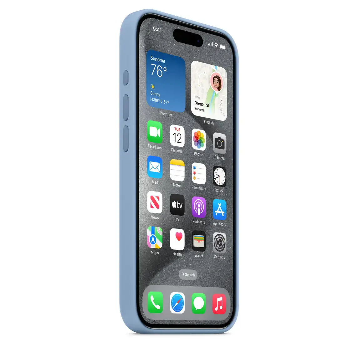 Чехол Apple iPhone 15 Pro Silicone Case with MagSafe - Winter Blue (MT1L3)