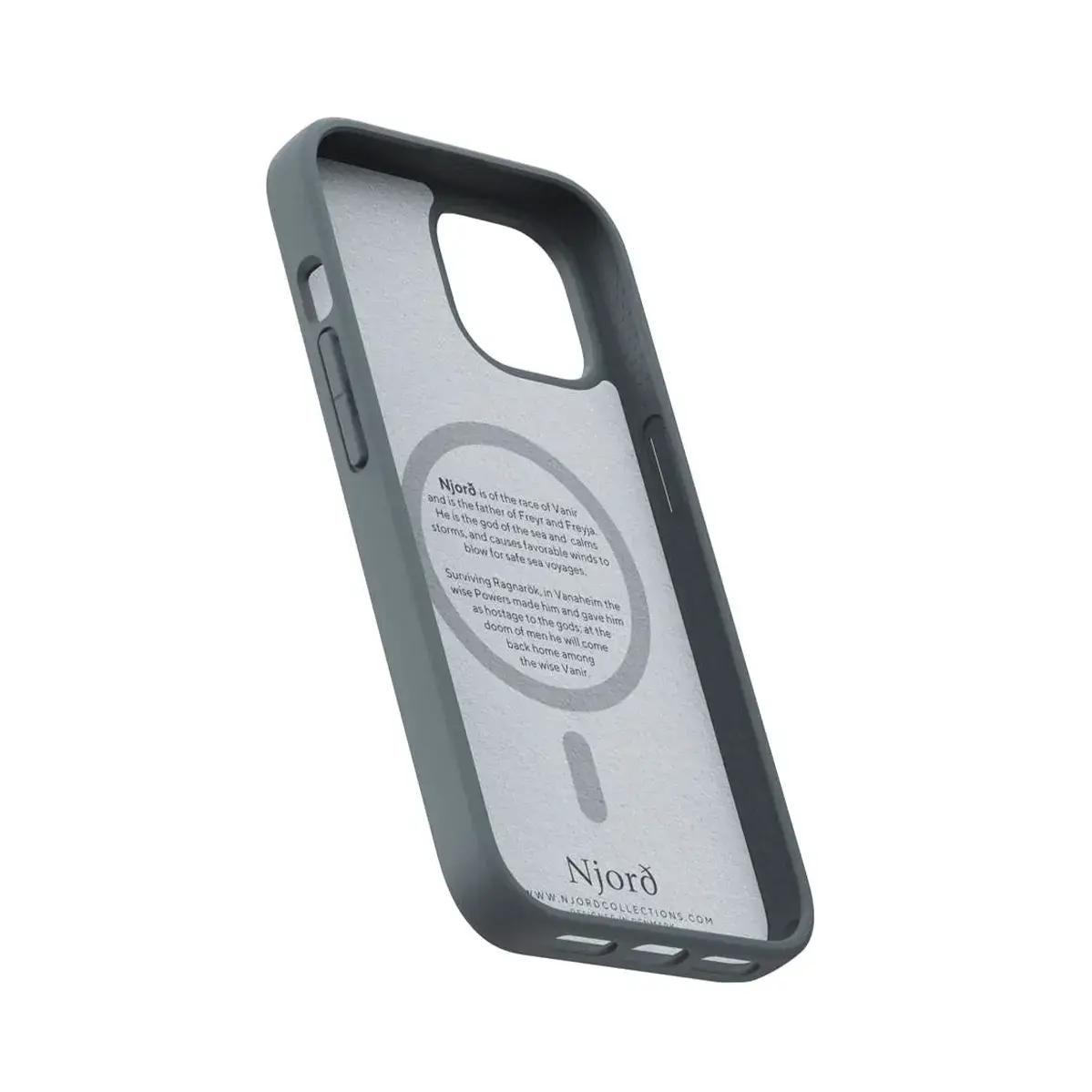 Чохол Njord Fabric MagSafe Case for iPhone 15 - Dark Grey (NA51FA09)