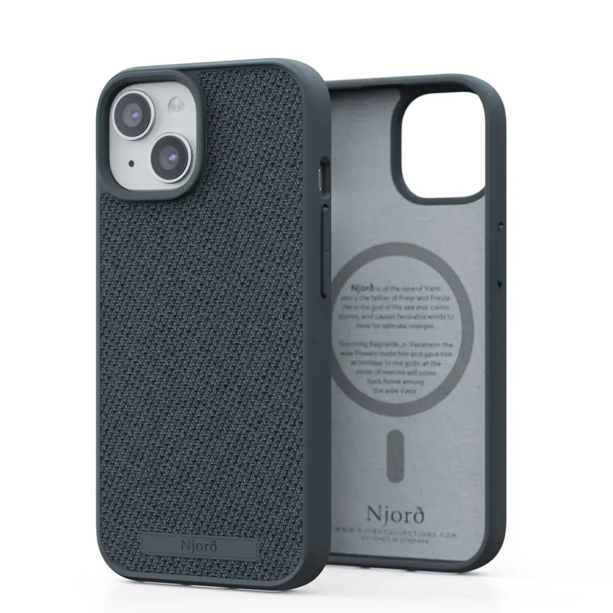 Чохол Njord Fabric MagSafe Case for iPhone 15 - Dark Grey (NA51FA09)