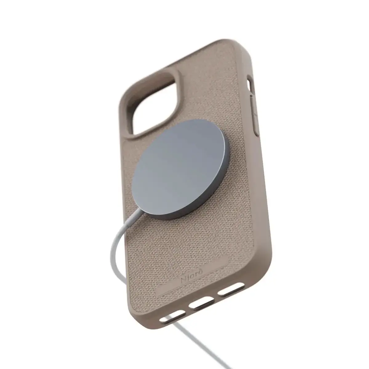Чехол Njord Fabric MagSafe Case for iPhone 15 - Pink Sand (NA51FA12)
