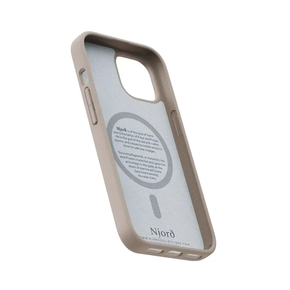 Чехол Njord Fabric MagSafe Case for iPhone 15 - Pink Sand (NA51FA12)
