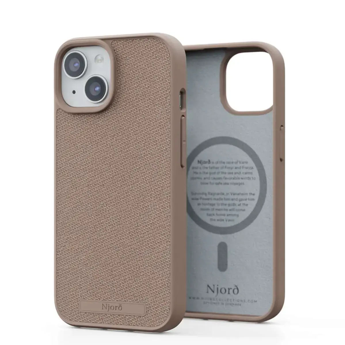 Чехол Njord Fabric MagSafe Case for iPhone 15 - Pink Sand (NA51FA12)