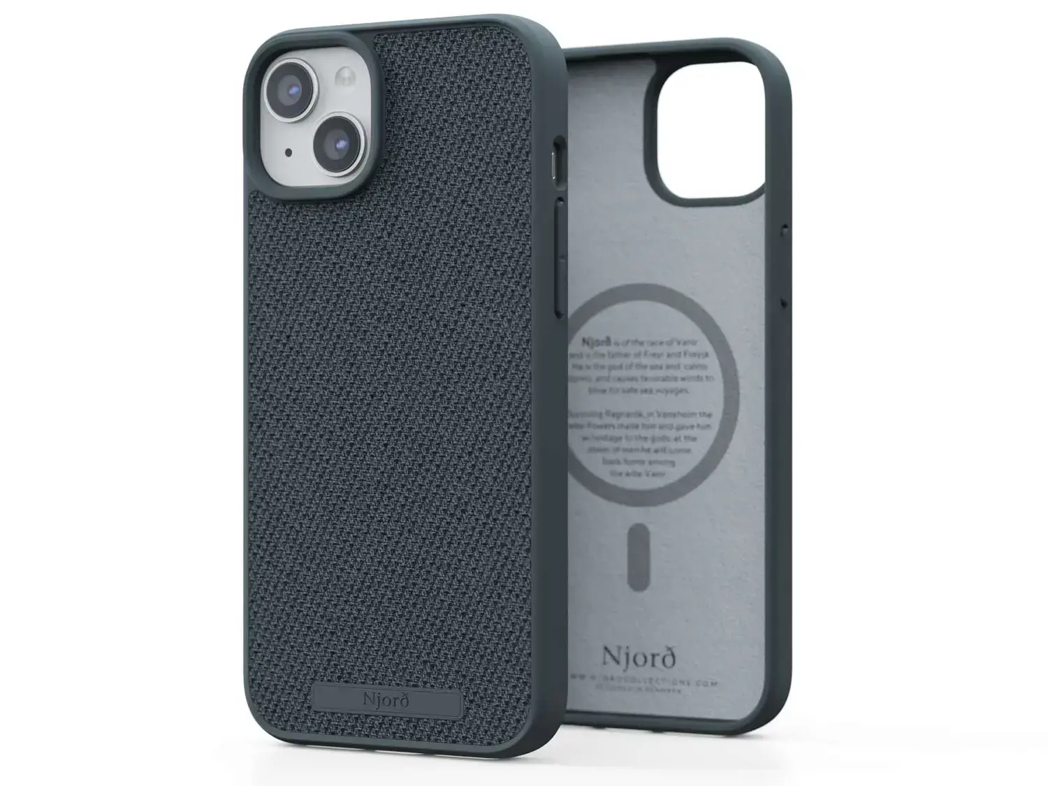 Чохол Njord Fabric MagSafe Case for iPhone 15 Plus - Dark Grey (NA52FA09)