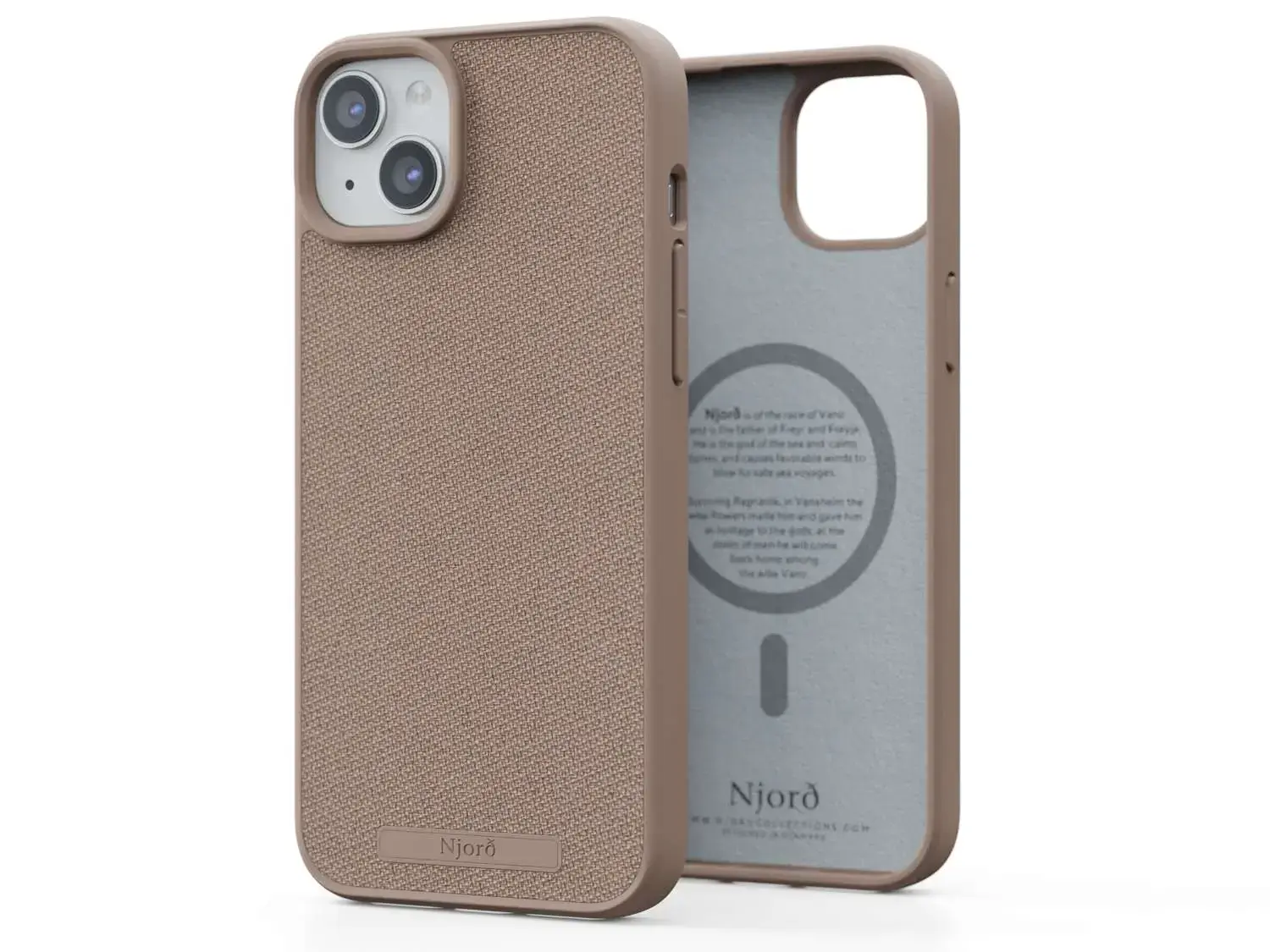 Чехол Njord Fabric MagSafe Case for iPhone 15 Plus - Pink Sand (NA52FA12)