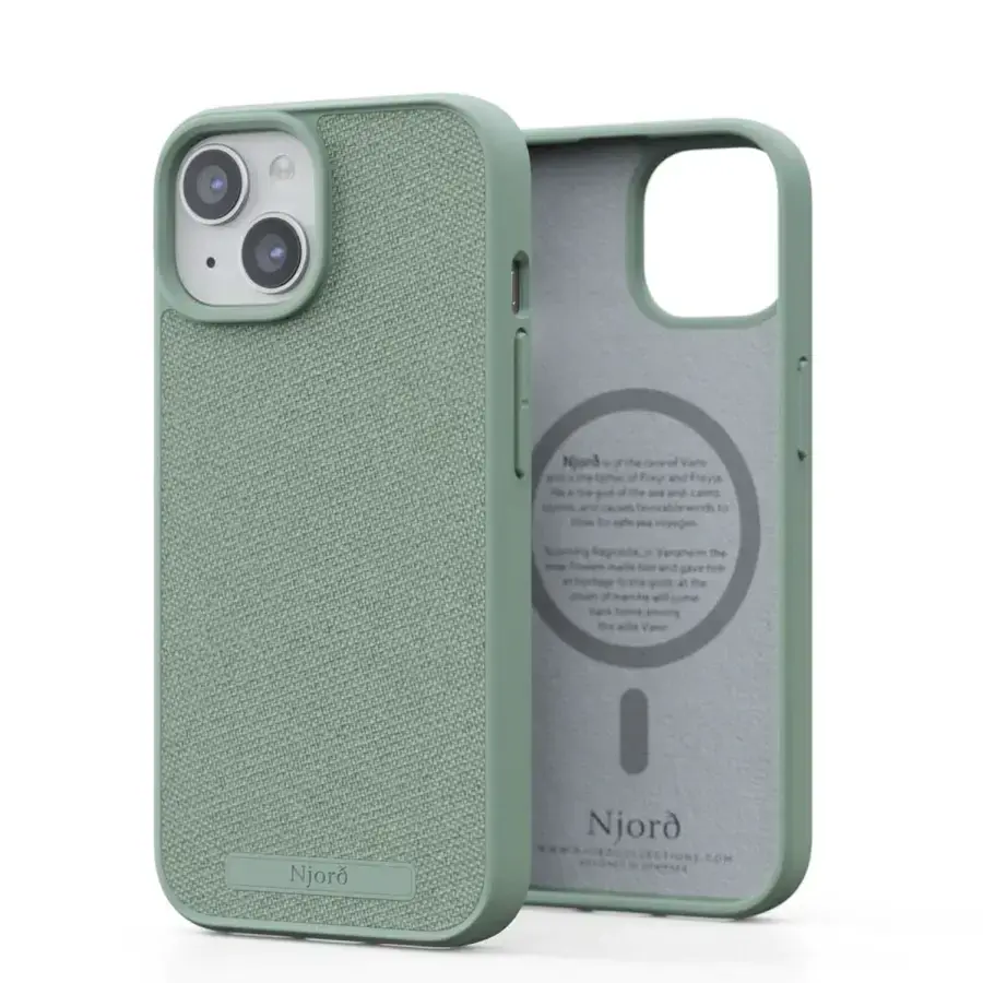 Чохол Njord Fabric MagSafe Case for iPhone 15 - Turquoise (NA51FA13)