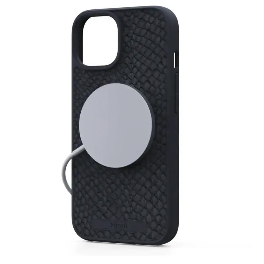 Чехол Njord Salmon Leather MagSafe Case for iPhone 15 - Black (NA51SL00)