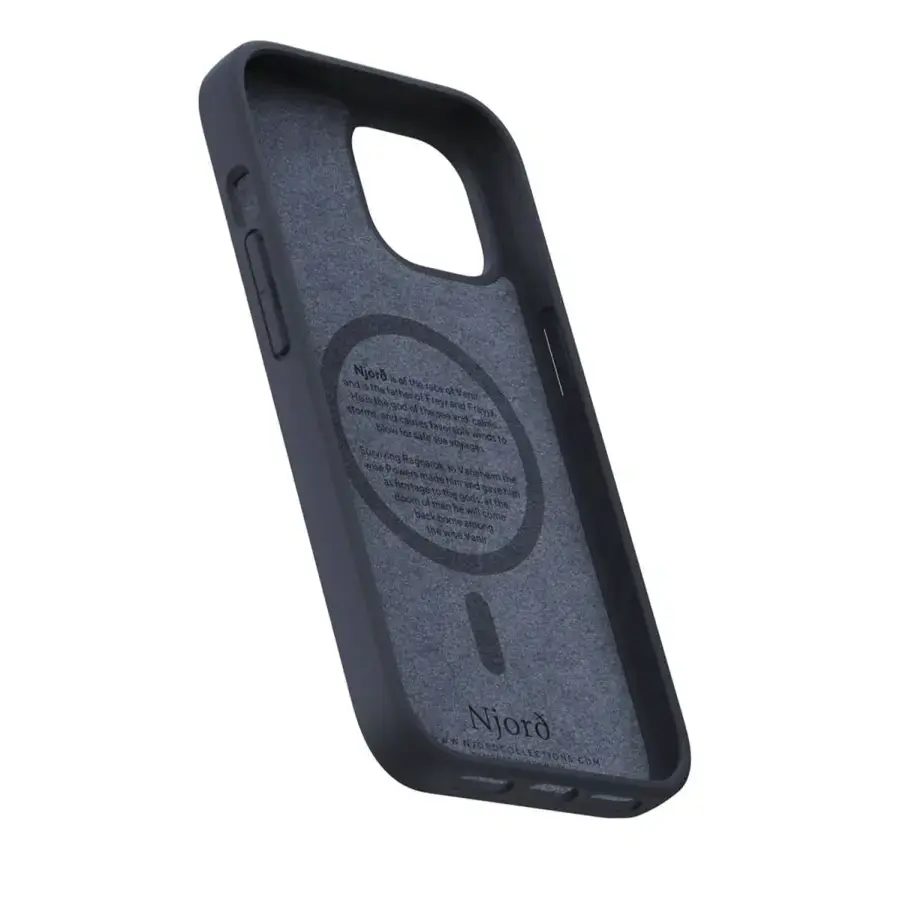 Чехол Njord Salmon Leather MagSafe Case for iPhone 15 - Black (NA51SL00)