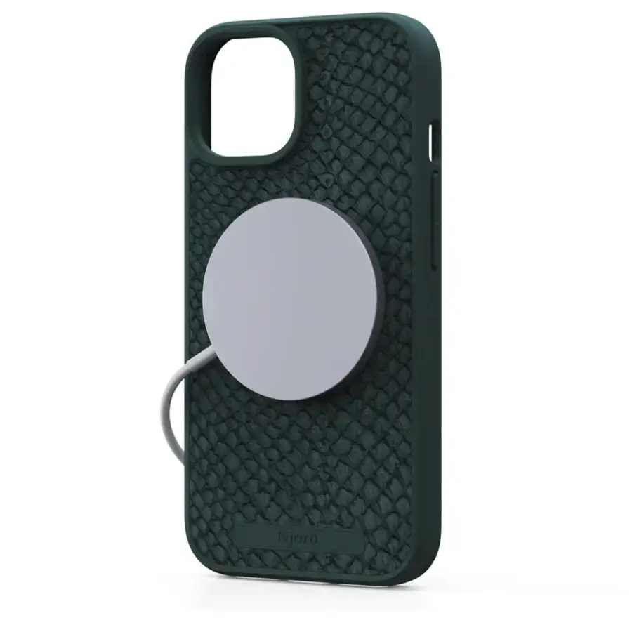 Чохол Njord Salmon Leather MagSafe Case for iPhone 15 - Dark Green (NA51SL02)