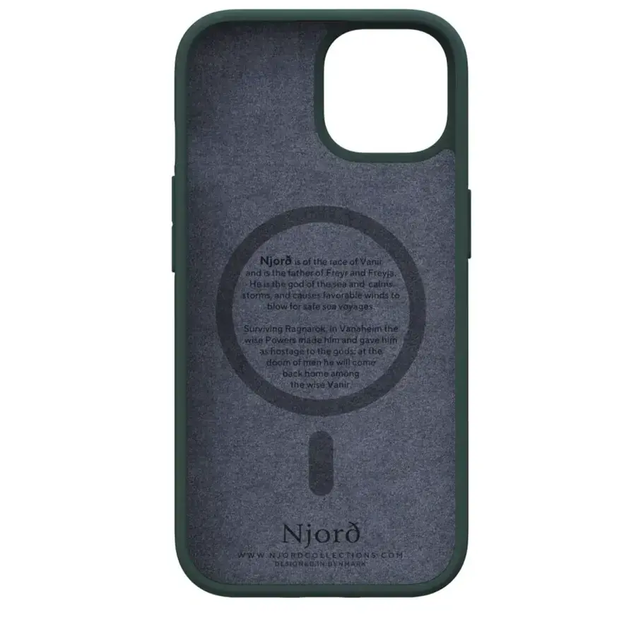 Чохол Njord Salmon Leather MagSafe Case for iPhone 15 - Dark Green (NA51SL02)
