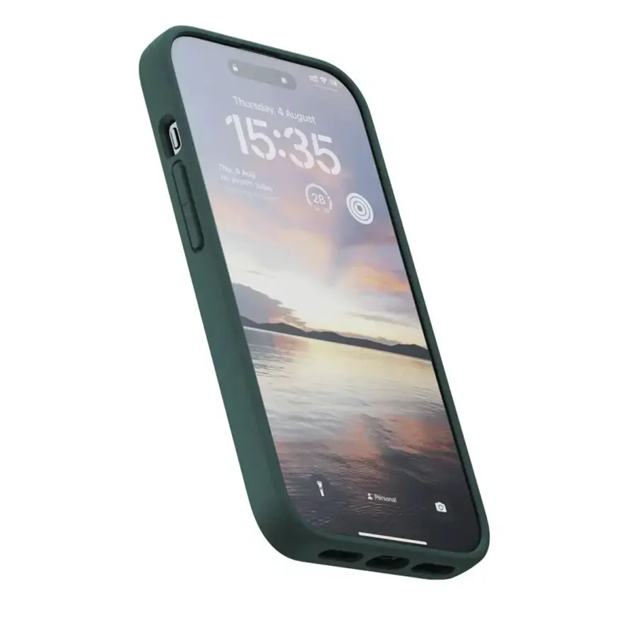 Чохол Njord Salmon Leather MagSafe Case for iPhone 15 - Dark Green (NA51SL02)