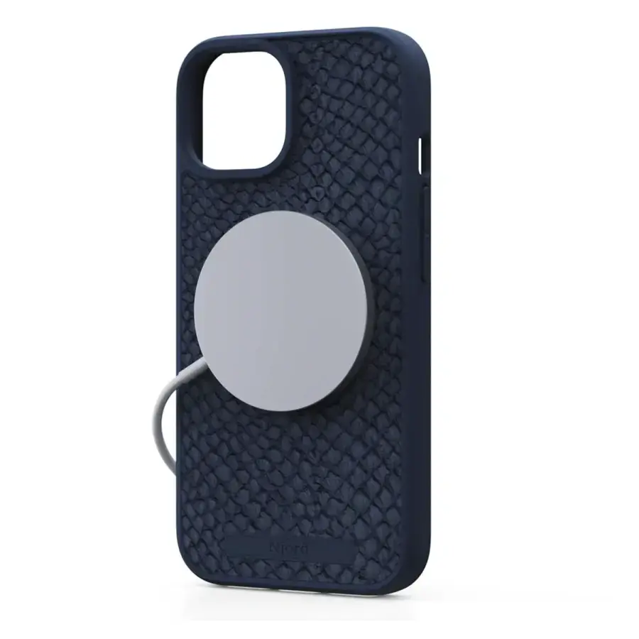 Чохол Njord Salmon Leather MagSafe Case for iPhone 15 - Petrol Blue (NA51SL01)